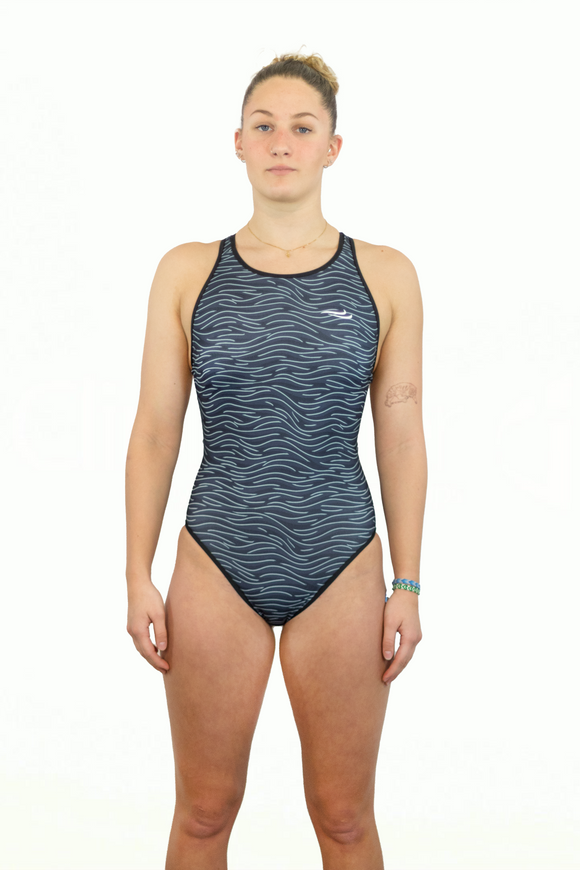 Maillot de natation une-pièce ZEBASPRINT NoirGris