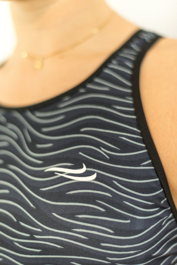 Maillot de natation une-pièce ZEBASPRINT NoirGris